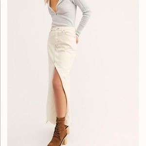 Free People Cream Maxi Skirt